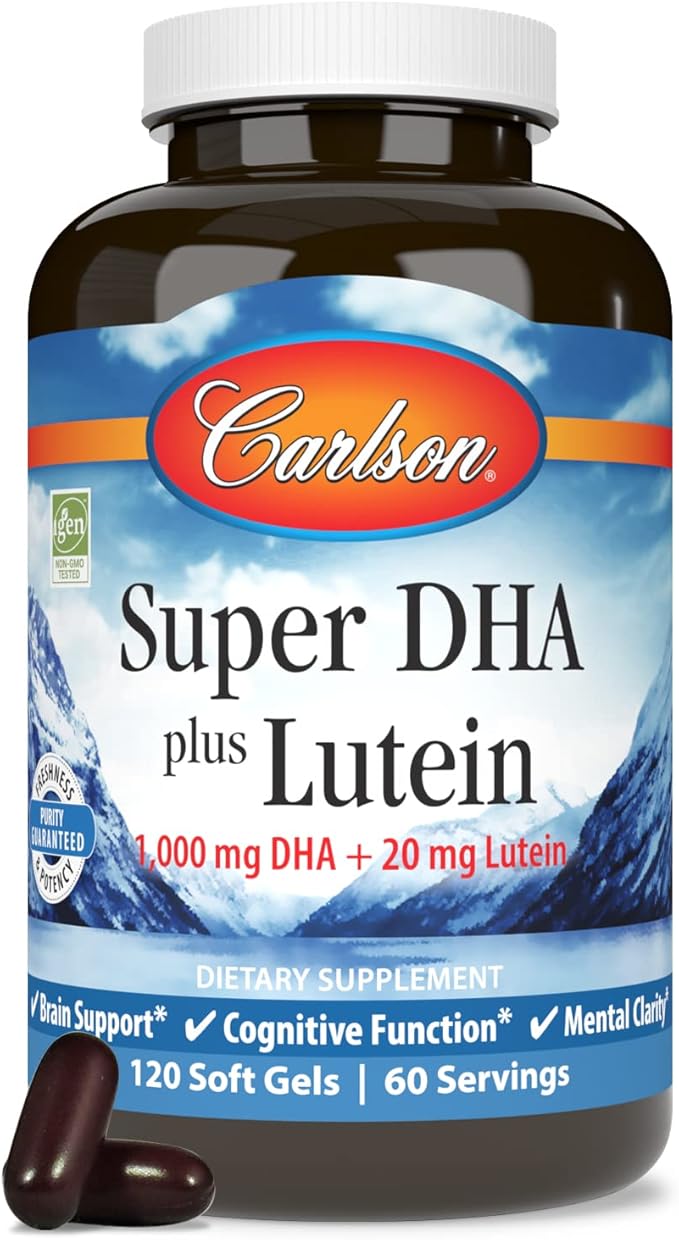 Carlson - Super DHA Plus Lutein 1000 mg DHA + 20 mg Lutein 120 Softgels