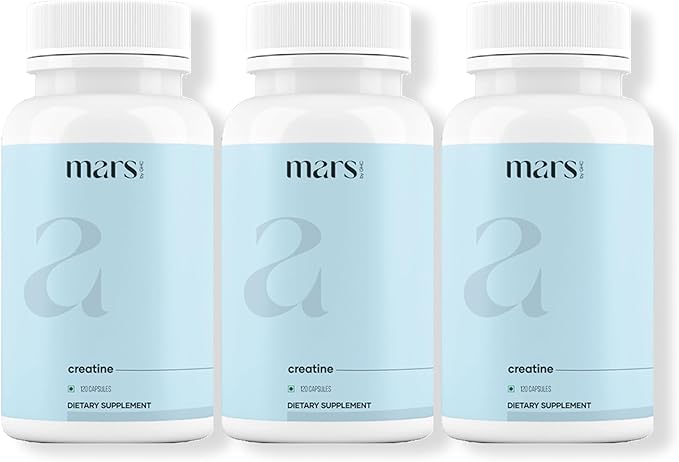 Mars Micronized Creatine Monohydrate Caps: Powered with Shilajit | 100% Pure and Natural | Good Health Company 360 Count (Pack of 3)