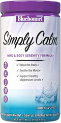 Bluebonnet Nutrition Simply Calm Powder For Calm* Muscle Cramps* Stress Relief* Vegan Vegetarian Non GMO Gluten Free Soy Free Milk Free Kosher 16 oz 90 Servings Unflavored