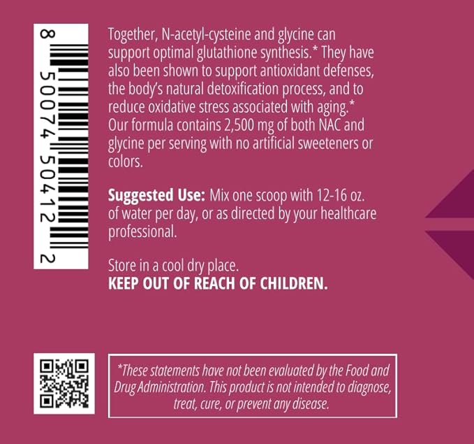 NAC + Glycine Powder - 2500mg - Glutathione Production Immune Support &amp Cellular Energy