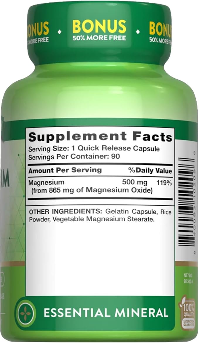 Nature's Truth Magnesium Oxide 500mg (Pack of 6)