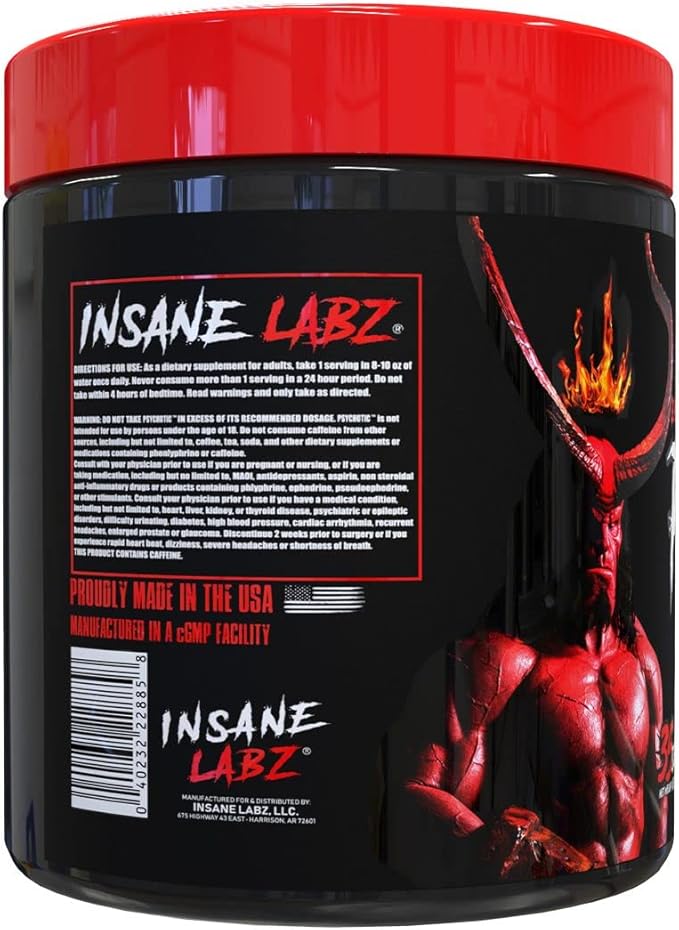 Insane Labz Hellboy Bundle Psychotic Hellboy Pre Workout and Insane Amino BCAA Increase Muscle Mass Strength Focus and Recovery Time Lemonade