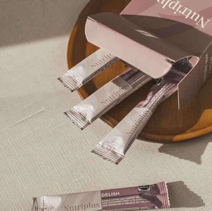 FARMASi Nutriplus Chicory Root Instant Coffee Sticks Plant Based Low Caffeine Coffee Alternative Vegan Single Serve Travel Packets 16 Sticks