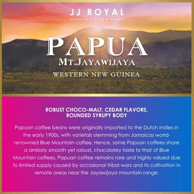 JJ Royal Coffee Papua Arabica 200g Ground Coffee (Pack of 4)