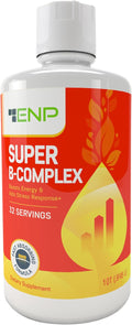 Super B Complex Liquid Vitamin Supplement | 500mg B12 and 50mg B6 | 32oz. | Liquid B-Complex Vitamins Boost Energy Aid Stress Response | Effective Natural Products