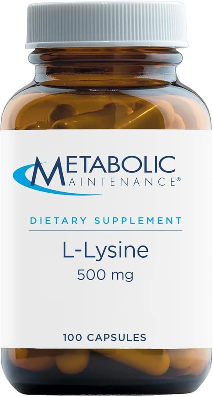 Metabolic Maintenance L-Lysine 500mg - L Lysine 500 mg Capsules Lysine Supplement for Women &amp Men Pure Essential Amino Acid for Natural Energy &amp Immune Support - 100 Vegan Capsules