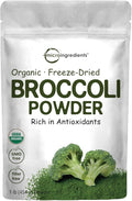 Organic Broccoli Powder 1 Pound Freeze Dried Contains Natural DIM (Diindolylmethane) and Rich in Fiber and Immune Vitamin C Green Superfood for Smoothie &amp Drinks Vegan Friendly