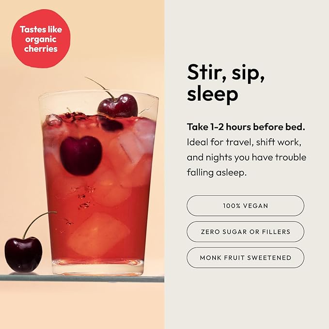 Moon Juice Sleepy Magnesi-Om - Sleep Supplement Powder with Magnesium Glycinate L-Theanine &amp Plant-Based Melatonin Sugar-Free Bedtime Drink Mix for Deep Sleep w/o Grogginess Cherry 35 Servings