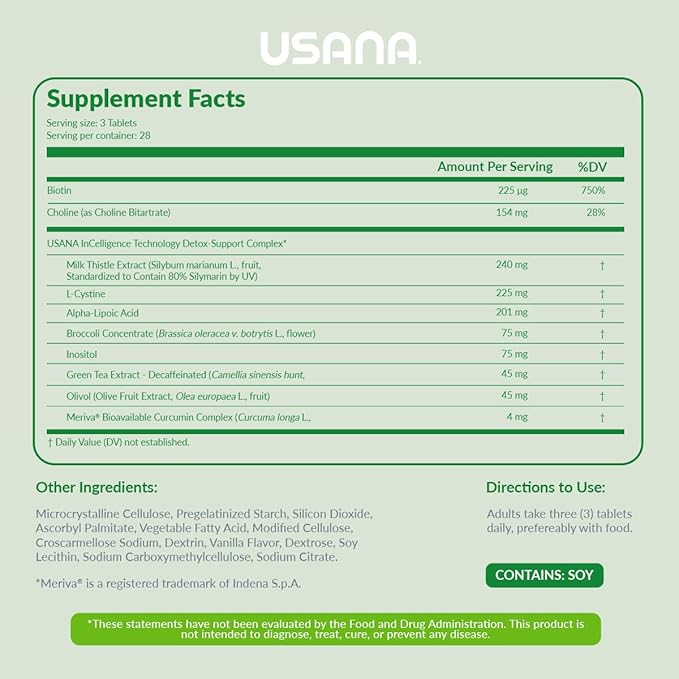 USANA - Hepasil DTX with InCelligence - Support Complex for Comprehensive Health Protection Wellness &amp Vitality - 84 Tablets (28-Day Supply)