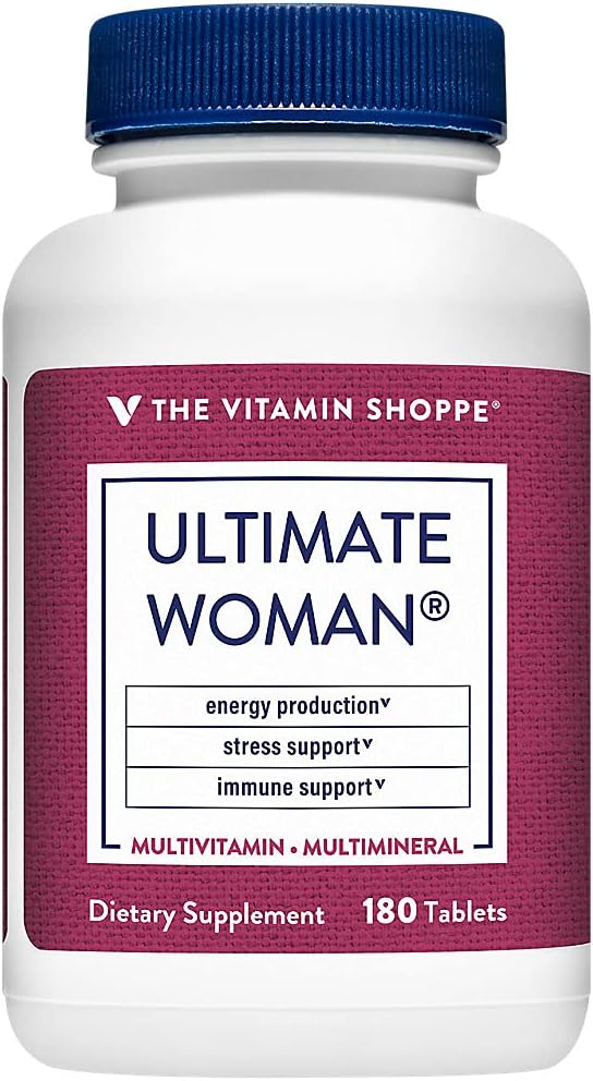 The Vitamin Shoppe Ultimate Woman Multivitamin Daily Women’s Multivitamin with Vitamins Minerals Antioxidants &amp Nutrients for Energy Immune and Overall Wellness Support Gluten Free 180 Table