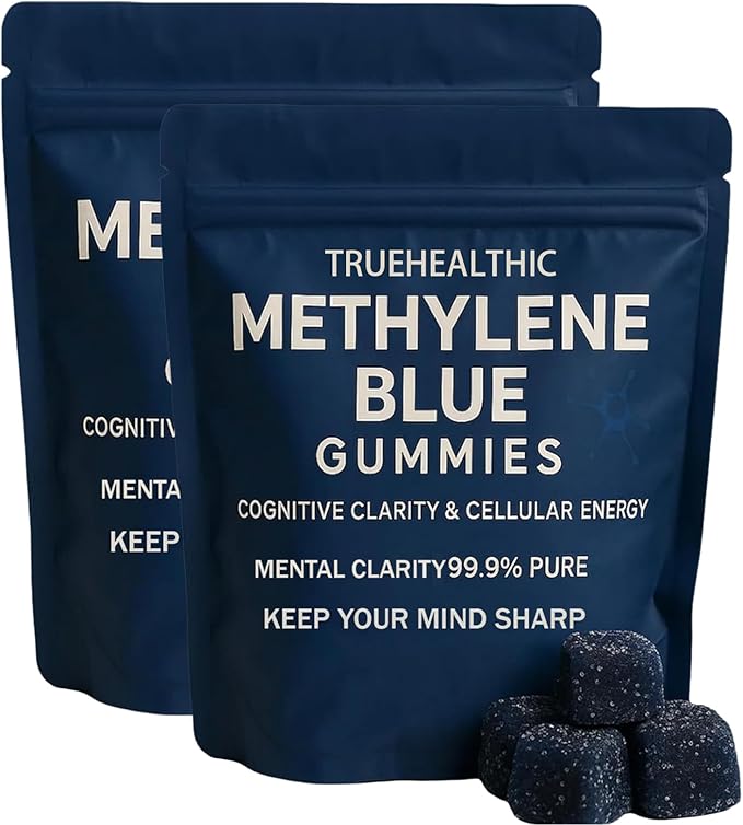 Methylene Blue Gummies 5mg of Methylene Blue Per Gummy for Sustained Energy Mental Clarity Lifted Mood Sharper Focus 99.9% Pure 30 Gummies Per Bag (2)