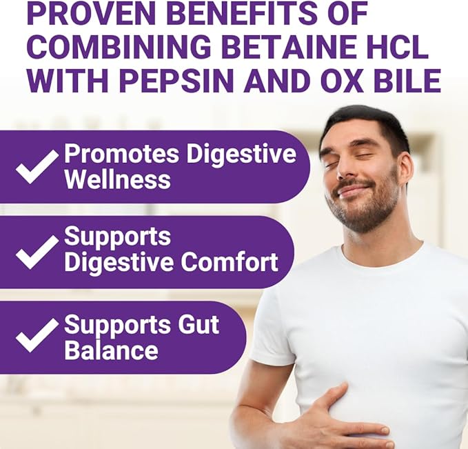 Digestive Enzymes with Ox Bile and Betaine HCl (100 Caps) Ox Bile Supplements for No Gallbladder with Papain &amp Pepsin A | Pancrease Cleanse &amp Detox - Pancreatin Digestion Enzymes for Women &am