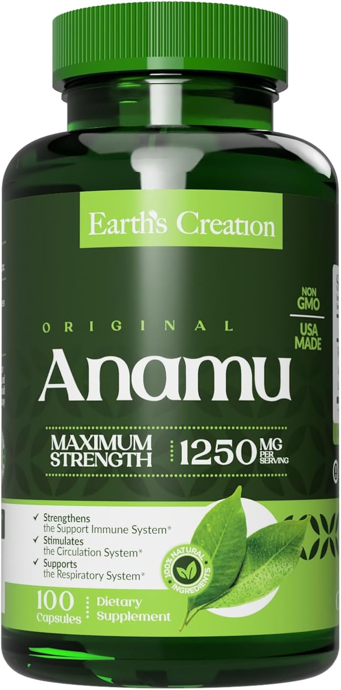 Earth's Creation Anamu 1250mg 100% Organically Grown - 100 Capsules