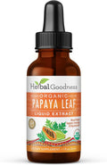 Herbal Goodness Papaya Leaf Extract 1oz – 15X Concentrated Organic Papaya Liquid Supplement | Papaya Enzyme Drops for Platelet Support Digestive Health &amp Immune Support | Non-GMO Vegan Gluten-F