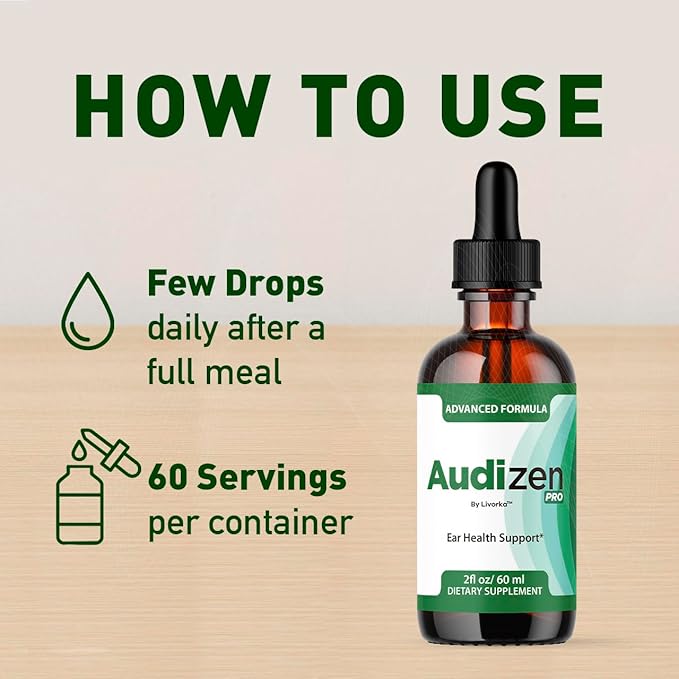 (5 Pack) Audizen Pro - Original Audizen Pro Drops for Healthy Ringing Ear Support Oral Supplement Drop All Natural Clean Liquid Formula Auditory Wellness and Inner Ear Balance 5 Bottles for 5 Months
