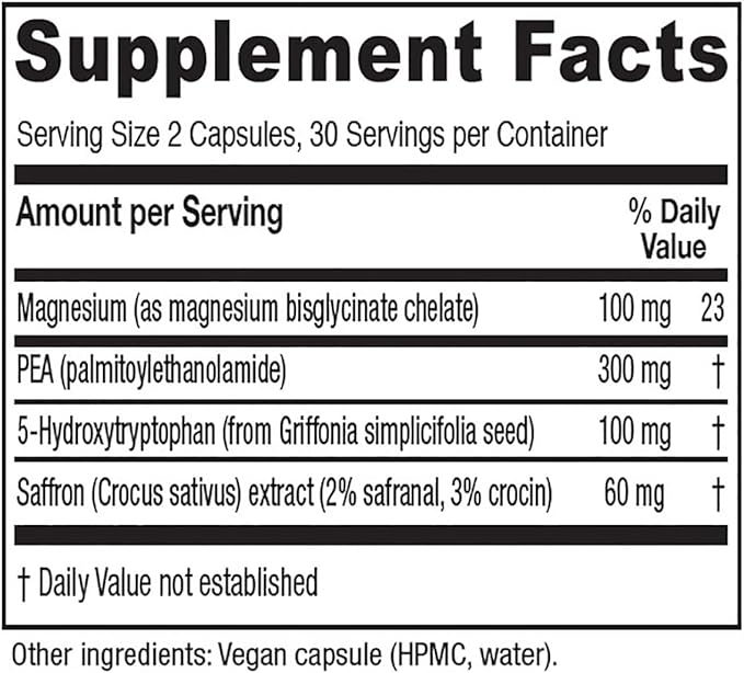 Vitanica Fibro Formula Fibromyalgia Relief Support Saffron Extract 60mg 5 HTP 100mg Pea 300mg Dr Formulated Neuro Muscular Support Supplement Vegan Non-GMO 60 Capsules