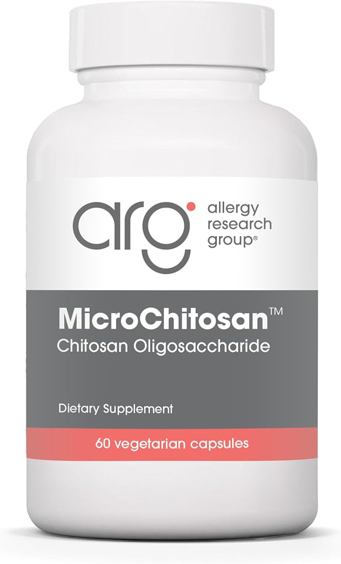Allergy Research Group MicroChitosan Supplement - Chitosan Chitosan Oligosaccharide Cleansing Support Binder Enhanced Detoxification 1800mg Vegetarian Pills - 60 Count