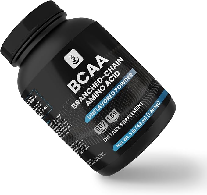 PURE ORIGINAL INGREDIENTS 2:1 BCAA Powder 3 lbs Branched-Chain Amino Acids Unflavored 907 Servings Always Pure No Additives or Fillers