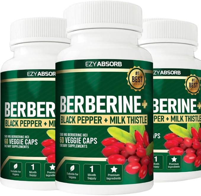 Gluten-Free Berberine 500mg 60 Veggie Capsule w/LA-3 AMPK Metabolic Activator