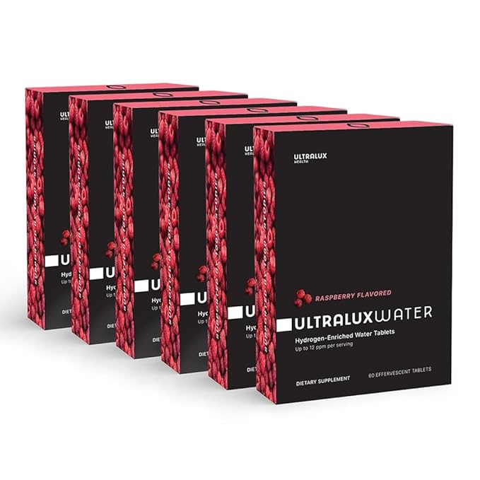 UltraLux Health Hydrogen Water Tablets Raspberry Flavor 60 Count Energy and Focus Support up to 12 parts per million (ppm)