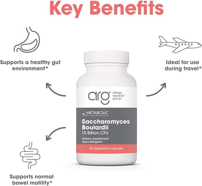 Metabolic Maintenance Saccharomyces Boulardii Probiotics - 10 Billion CFU S. Boulardii for Gut Health and Immune Support Pure Saccharomyces-Boulardii for Men Women and Adults - 60 Capsules