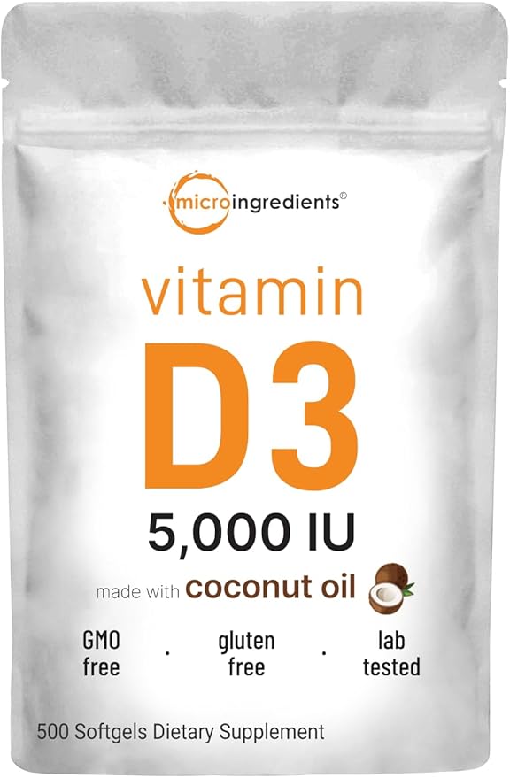 Micro Ingredients Omega-3 Fish Oil 4200mg &amp Bundle Pack &amp Vitamin D3 5000 IU Bundle Pack | Wild-Caught Fish Lemon Flavored Burpless | Vitamin D as Cholecalciferol