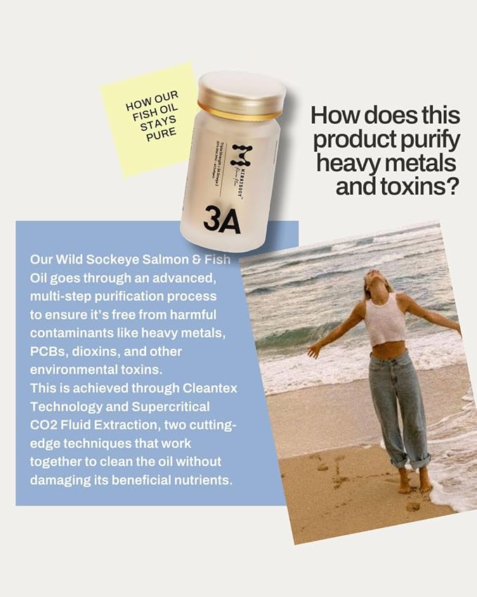Wild Sockeye Salmon Fish Oil with Astaxanthin. 3A Omega-3 Formula(EPA DHA DPA). Ultra Absorption &amp Triple Strength. Non-GMO