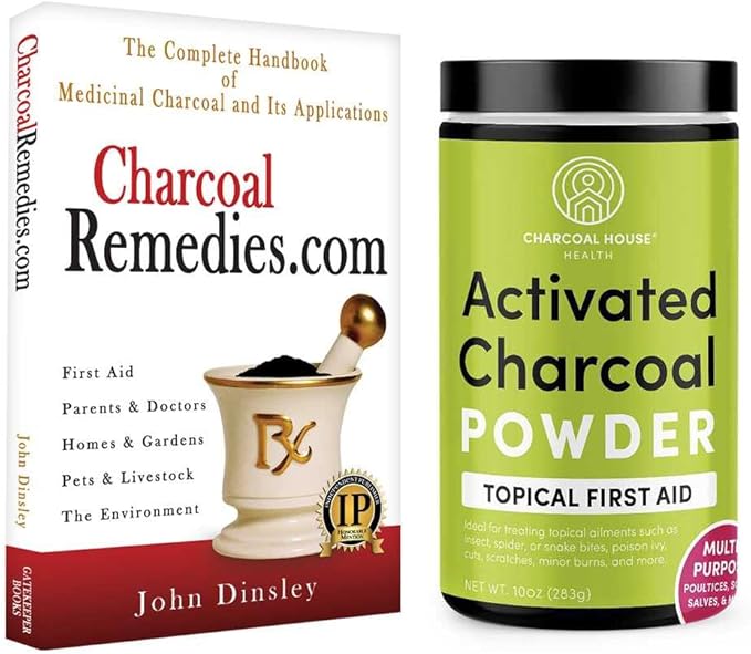 Charcoal Powder &amp Book Special Starter Kit - Hardwood Powder &amp Charcoal Remedies The Complete Handbook of Medicinal Charcoal and Its Applications