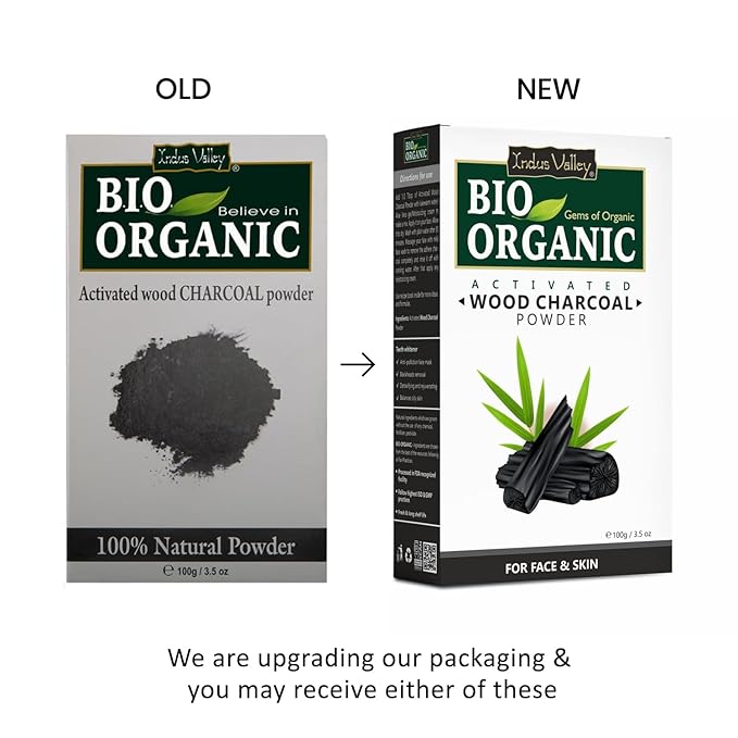 INDUS VALLEY 100% Natural Activated Charcoal Powder Ideal for Skin Removes Dead Skin Impurities Detoxifies - (100g)