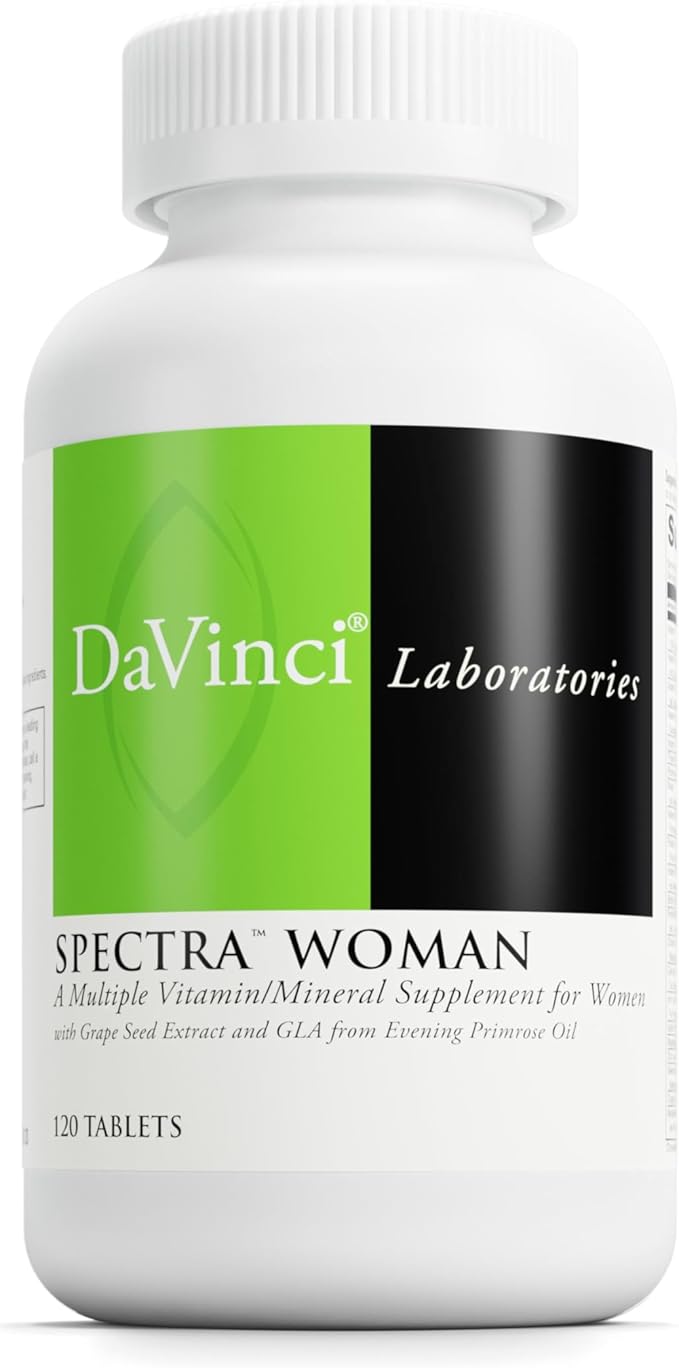 DaVinci Labs Spectra Woman - Dietary Supplement to Support Bone Health and Women's Needs - with Vitamins Minerals Calcium Beta Carotene L-Cysteine Grape Seed Extract and More - 120 Tablets