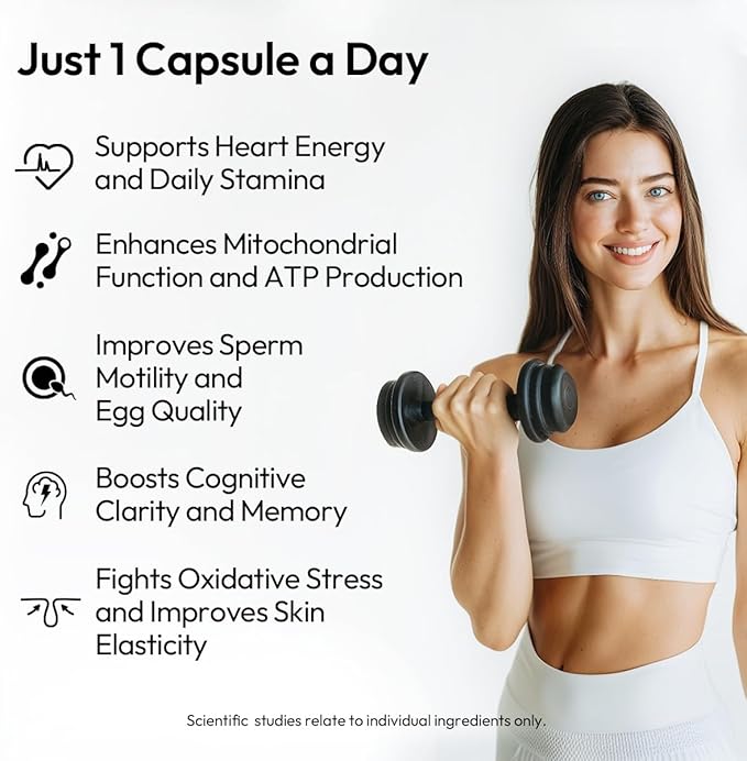 BIGVITA CoCrystal CoQ10 + 120 mg Ubiquinol – Ultra-Absorption Formula with PQQ SOD &amp BioPerine – Supports Heart Energy &amp Cellular Vitality – 60 Capsules - 2 Month Supply