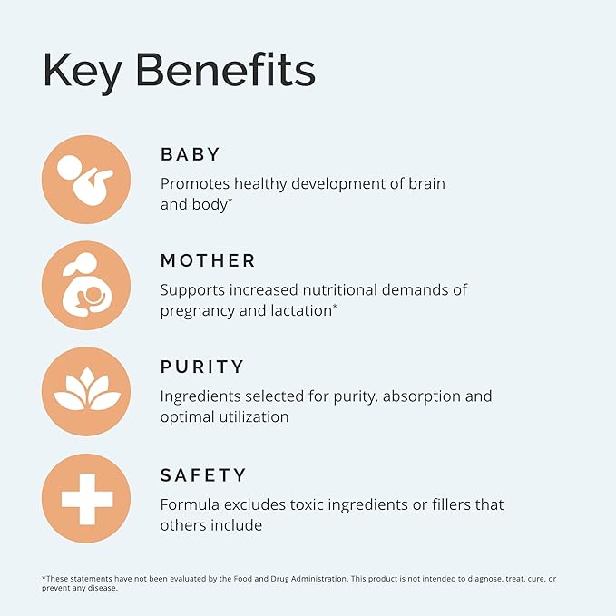 BRAINMD Dr Amen Smart Prenatal - 120 Capsules - Multivitamin for Mom &amp Baby Promotes Healthy Pregnancy &amp Growth &amp Development in Babies - Gluten-Free - 30 Servings