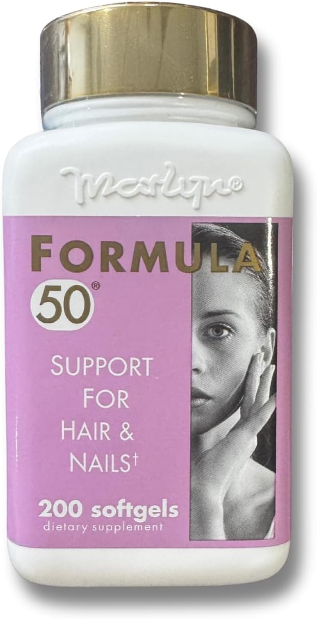 MARLYN Formula 50 Dietary Supplement Supports Strong Hair and Nails with Amino acids &amp Vitamin B6 200 softgels