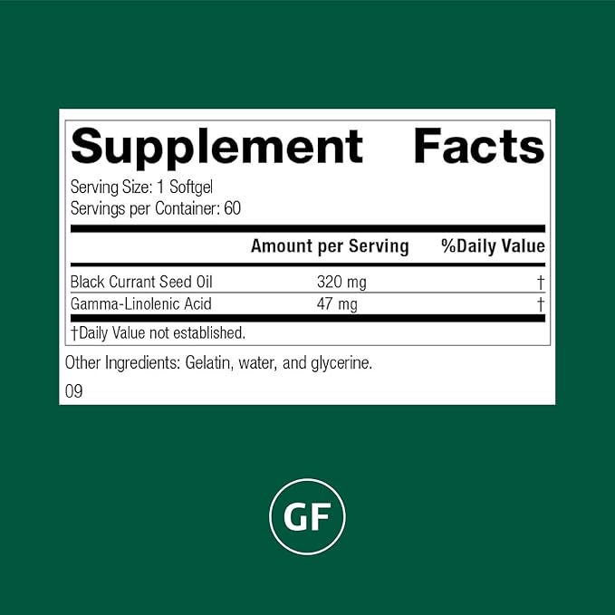 Standard Process Black Currant Seed Oil - Support Blood Flow &amp Health - Aids Healthy Immune System Function - Natural Tissue Care - Gluten-Free - 60 Softgels (60 Servings)