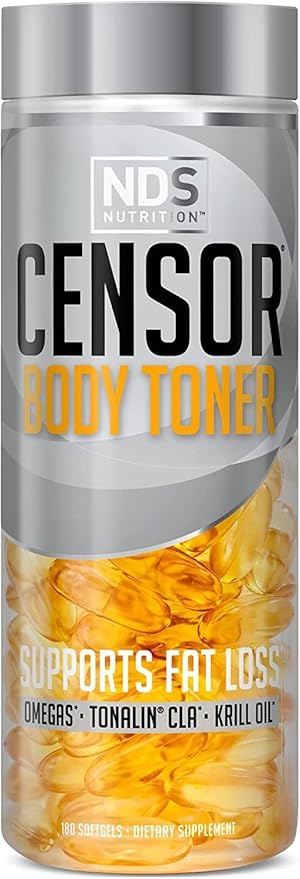 Censor - Fat Loss and Body Toner with CLA Fish Oil Safflower and Omega 3-6-9 Blend - Dietary Supplement for Improved Energy Metabolism and Health - 180 Softgels