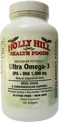 Holly Hill Health Foods Ultra Omega-3 Triglyceride Fish Oil 1000 mg EPA + DHA 120 Softgels