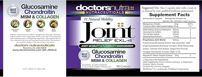 Joint Support Supplement (Pack of 2) with Glucosamine Chondroitin MSM and Turmeric