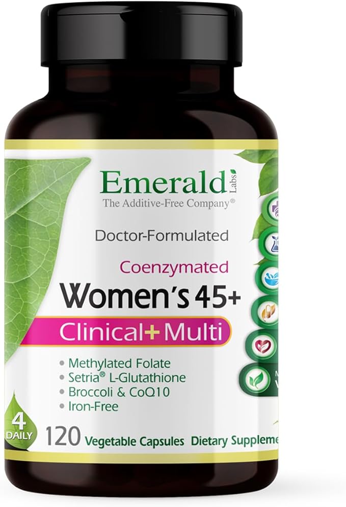 Emerald Labs Women's 45+ Clinical Multi - Multivitamin for Comprehensive Support Bone &amp Heart Health* - Designed for Women 45+ - Gluten-Free &amp Vegetarian - 120 Vegetable Capsules (30-Day Supp