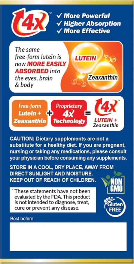 AFC Japan Diamond Vision PRO – Improved Up-Sized Formula - Lutein &amp Zeaxanthin 4X with Eye Vitamins – Visual Health Supplement for Adults Screen Exposure Night Use 60 Softgels