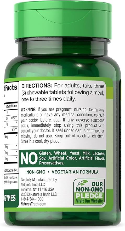 Nature's Truth Chewable Papaya Enzyme - 120 Tablets Pack of 6