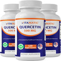 Vitamatic 3 Pack Quercetin 500 mg 120 Vegetarian Capsules (Non-GMO Gluten Free Vegan) - Supports Cardiovascular Health