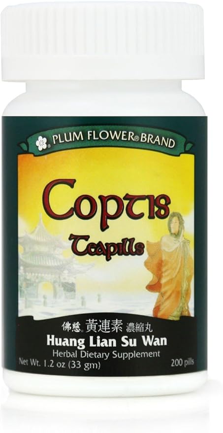 Coptis Teapills (Huang Lian Su Wan) 200 ct Plum Flower