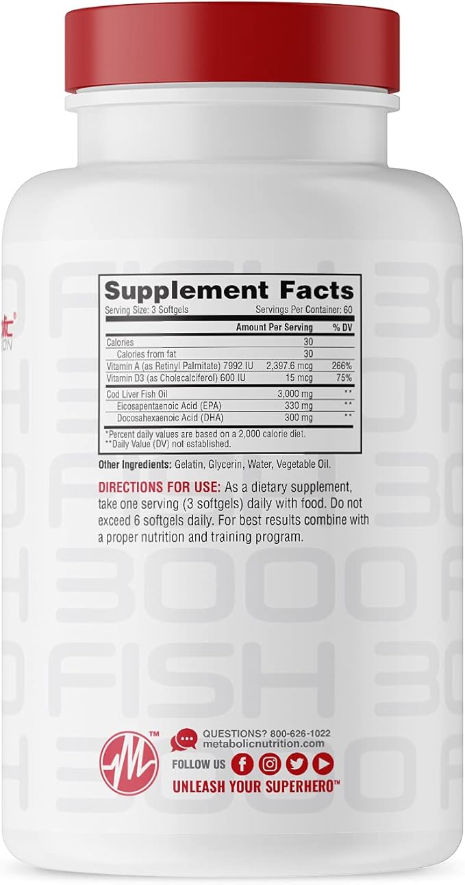 Metabolic Nutrition Fish 3000 (180count)