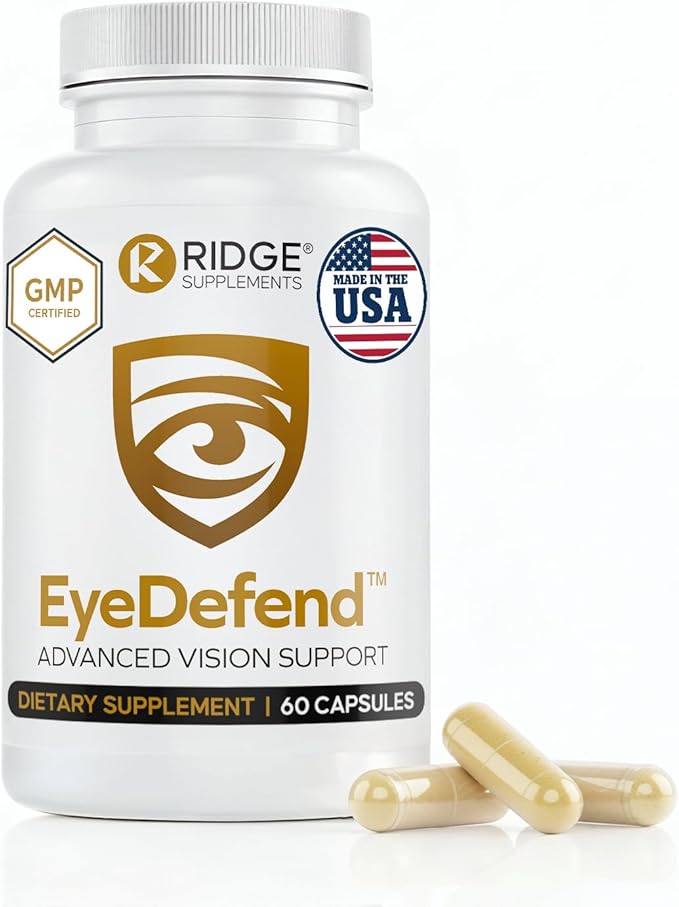 EyeDefend Vision Support Supplement – Supports Overall Vision - Lutein Zeaxanthin Bilberry Vitamin A C E &amp Antioxidants – Blue Light Defense for Eye Health &amp Visual Function – 60 Capsules