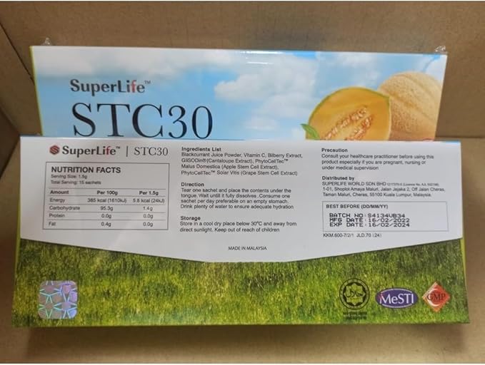 Stem Cell Supplement 2packs 30 sact Reverse Your Biological Clock with Superlife Stc30 Immunity Booster Restore and Reactivate Your Stem Cells 1pk is 15sact