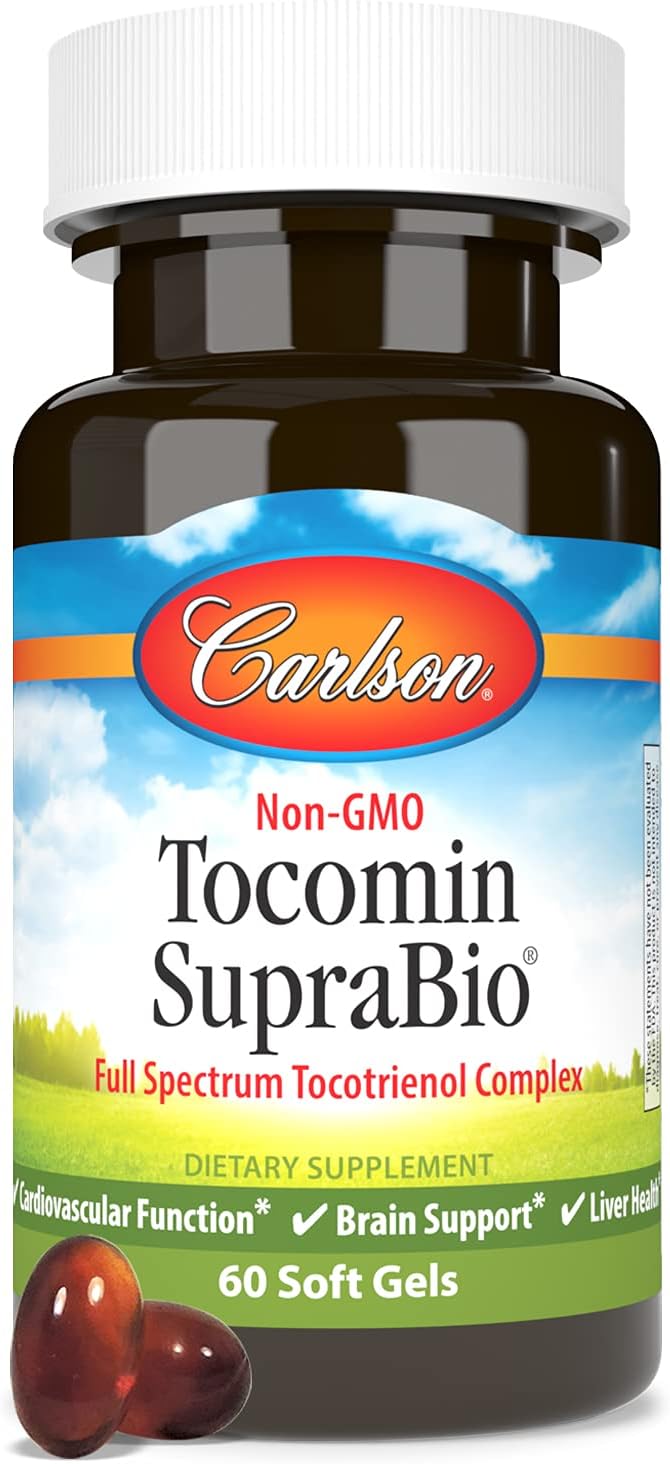 Carlson - Tocomin SupraBio Bio-enhanced Tocotrienol Complex Supports Healthy Brain &amp Cardiovascular System 60 soft gels