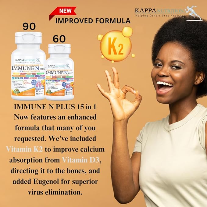 (90 Capsules) NAC 600mg Quercetin 1000mg Vitamin C 500mg Zinc 50mg Vitamin D3 5000iu Selenium Copper Acerola Ginger Rutin Citrus Bioflavonoids Rose Hips Echinacea Immune N Plus 15 in 1