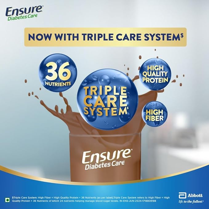 Ensure Diabetes Care Chocolate Flavored Nutrition Drink Mix for Blood Sugar Control 400g Box Pack of 2