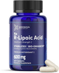 Geronova Research Bio-Enhanced R-Lipoic Acid 600 mg Dose - 1 Month Supply - Stabilized R Alpha Lipoic Acid with Enhanced Absorption - R Lipoic Acid Supplement - 60 Capsules
